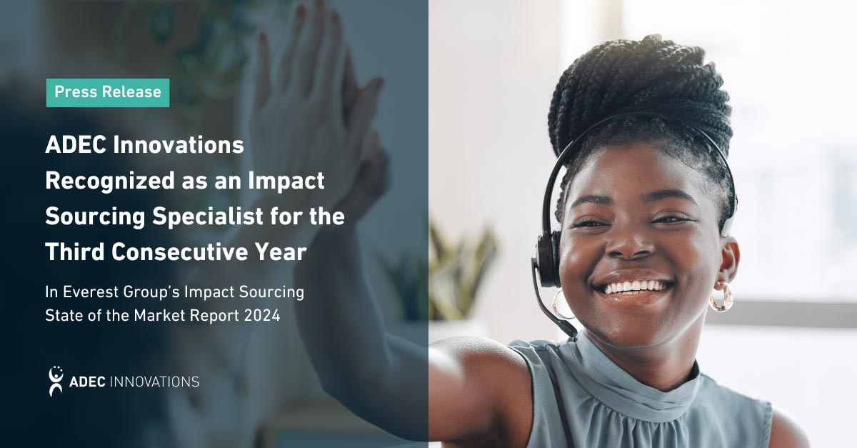ADEC Innovations Recognized as a Leading Impact Sourcing Specialist thumbnail
